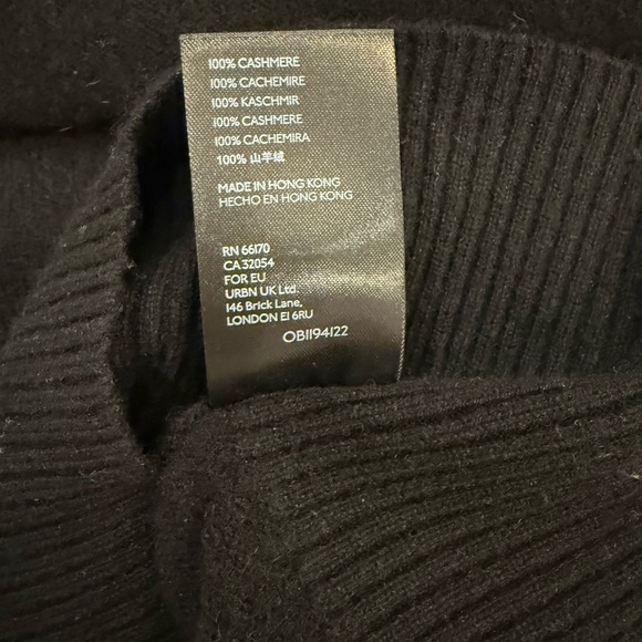 Anthropologie Cashmere Black Off-Shoulder Sweater - Picture 11 of 11